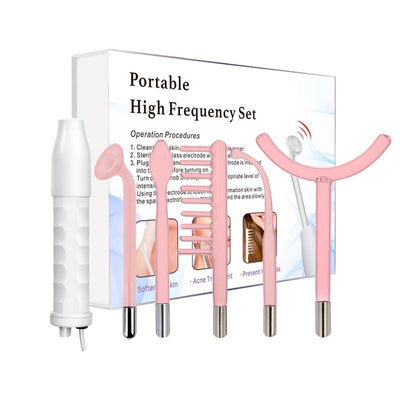 High-Frequency Facial Wand — Red Light Electrotherapy Set