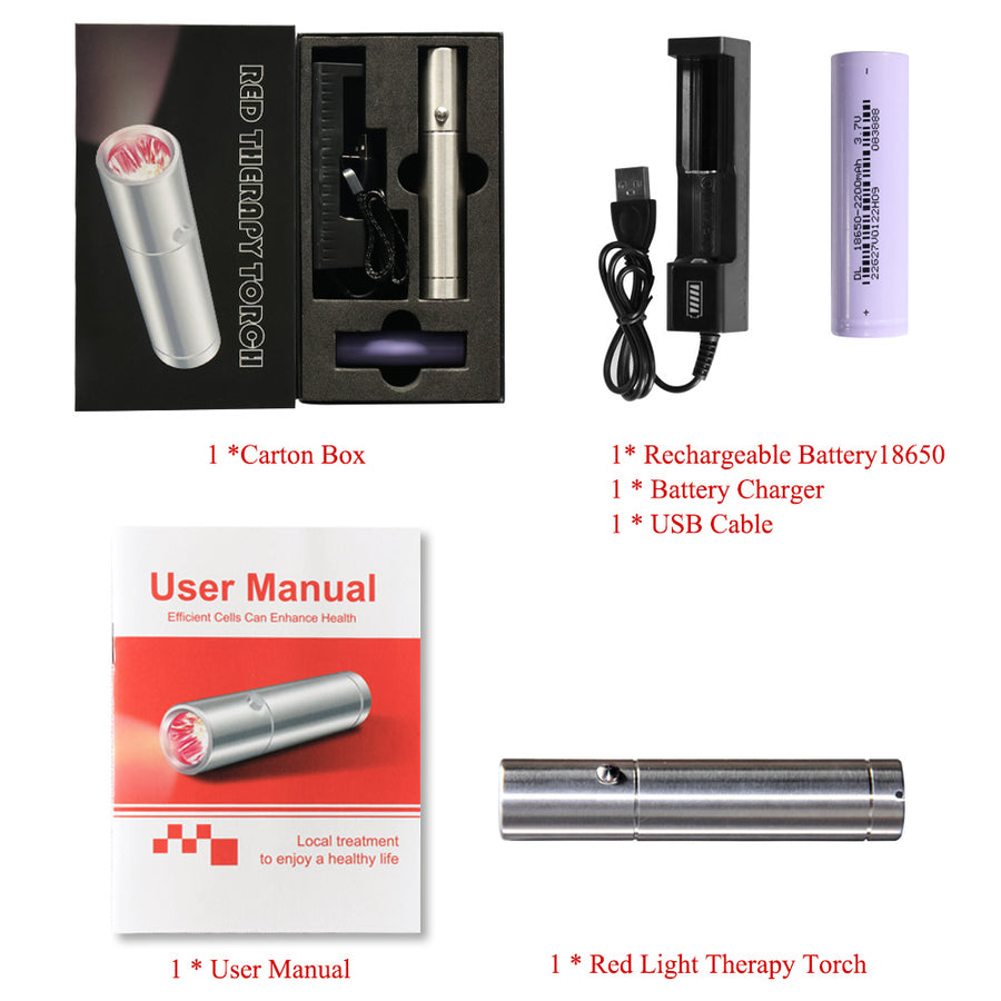 RL09A-Lite Red Light Therapy Flashlight — 630/660/850nm