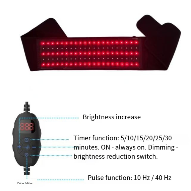 Infrared Heating Waist Belt — 686 LED Beads, 5-Gear Control
