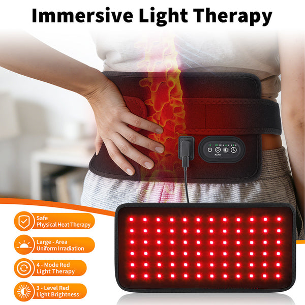 Red Light Therapy Belt — 72 Tri-Core LEDs, 660/850nm Dual-Band