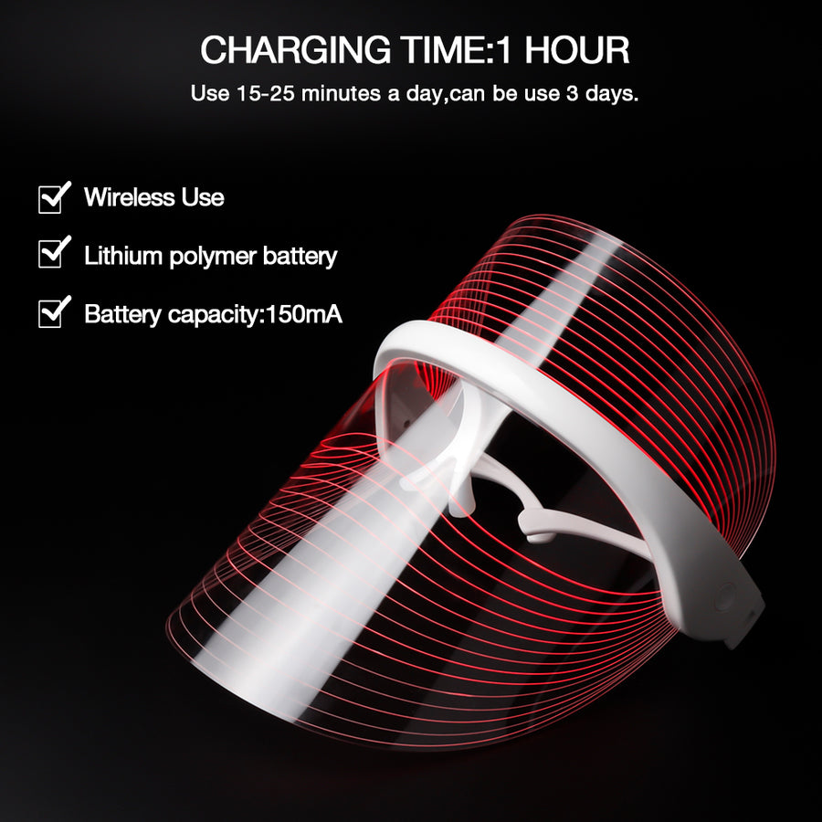 3-Color LED Light Therapy Face Mask — Red, Blue & Yellow Light