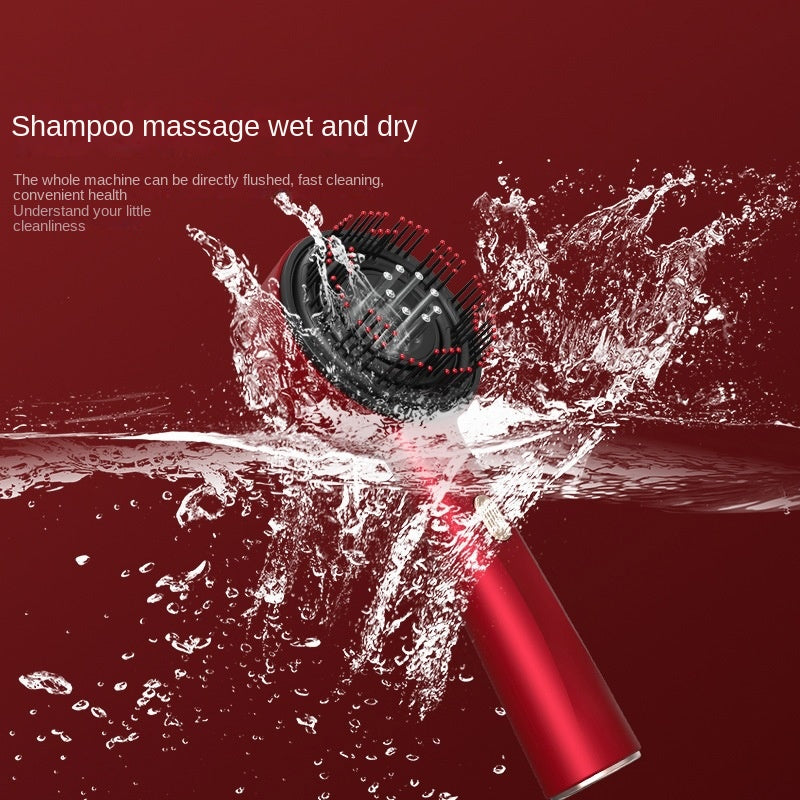 Electric Scalp Massage Comb — Red Light, 3-Speed Vibration