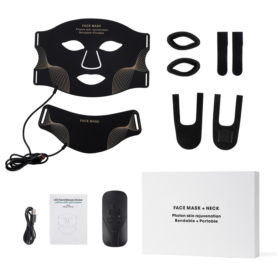 7-Color Silicone LED Face Mask — Food-Grade with Neck Coverage
