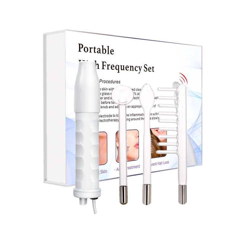 High-Frequency Facial Wand — Red Light Electrotherapy Set