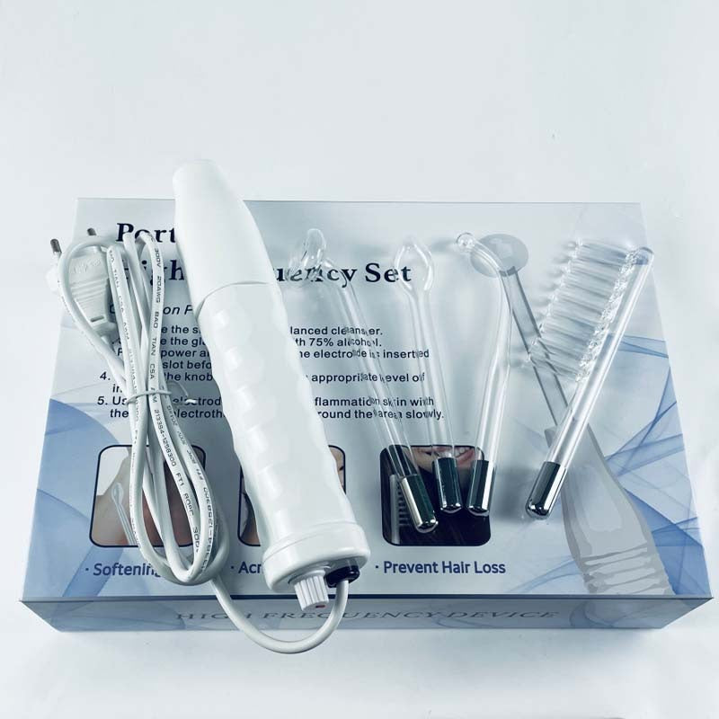 High-Frequency Facial Wand — Red Light Electrotherapy Set