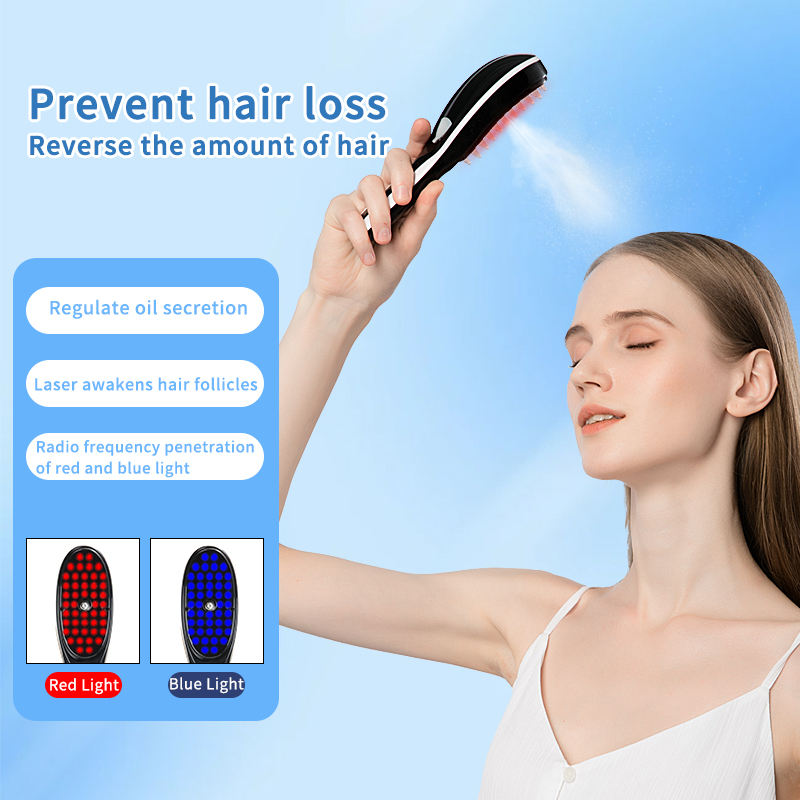 Scalp Care Massage Comb — Red & Blue Light with Nano Mist