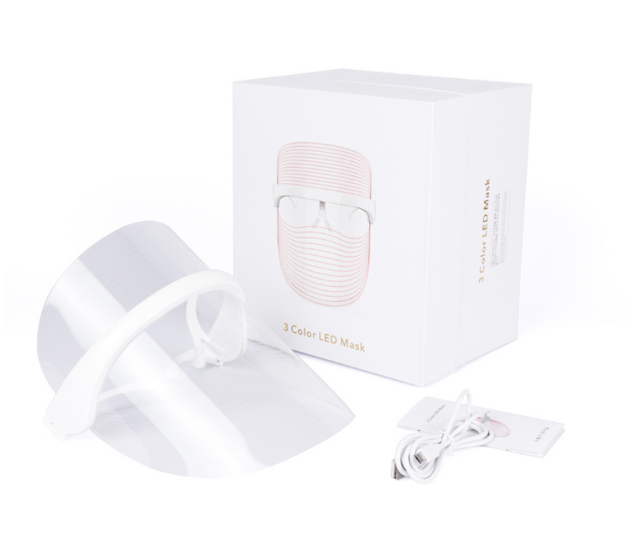 3-Color LED Light Therapy Face Mask — Red, Blue & Yellow Light
