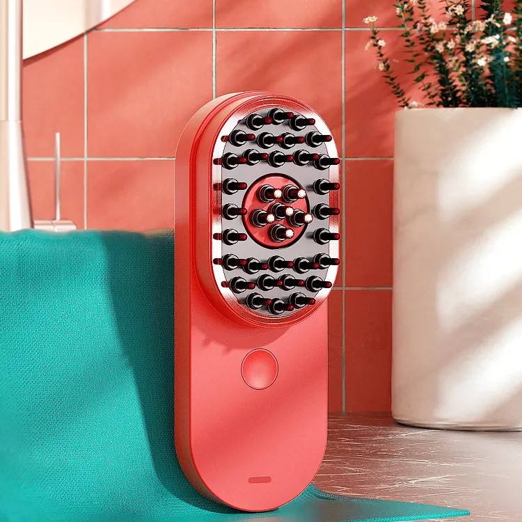 EMS Hair Regrowth Comb — Red Light, Heating & Serum Applicator