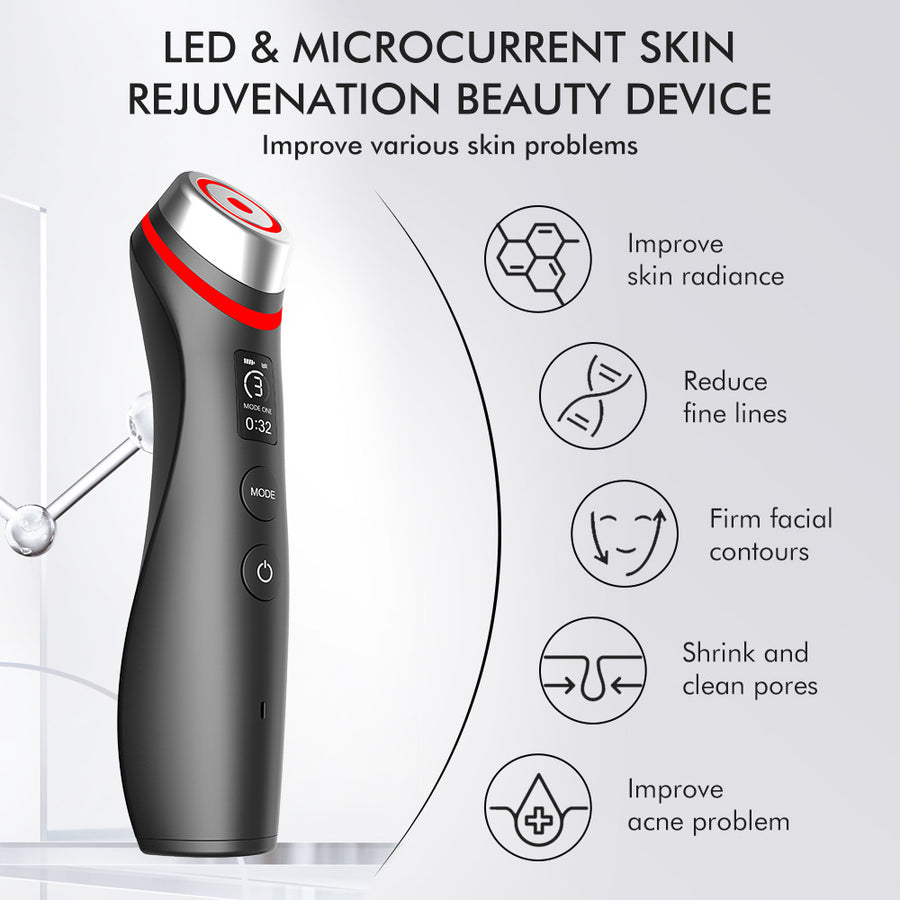 Microcurrent Vibration Beauty Device (P-02) — Red & Blue Light