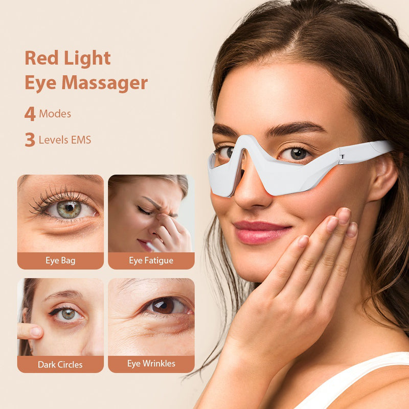 Red Light Eye Massager | Microcurrent EMS for Dark Circles