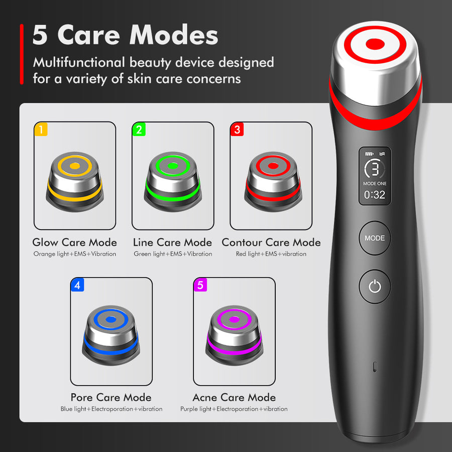 Microcurrent Vibration Beauty Device (P-02) — Red & Blue Light