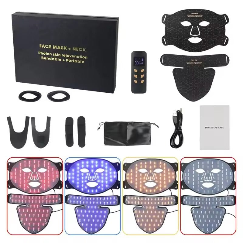 Silicone LED Face & Neck Mask — Red and Blue Light