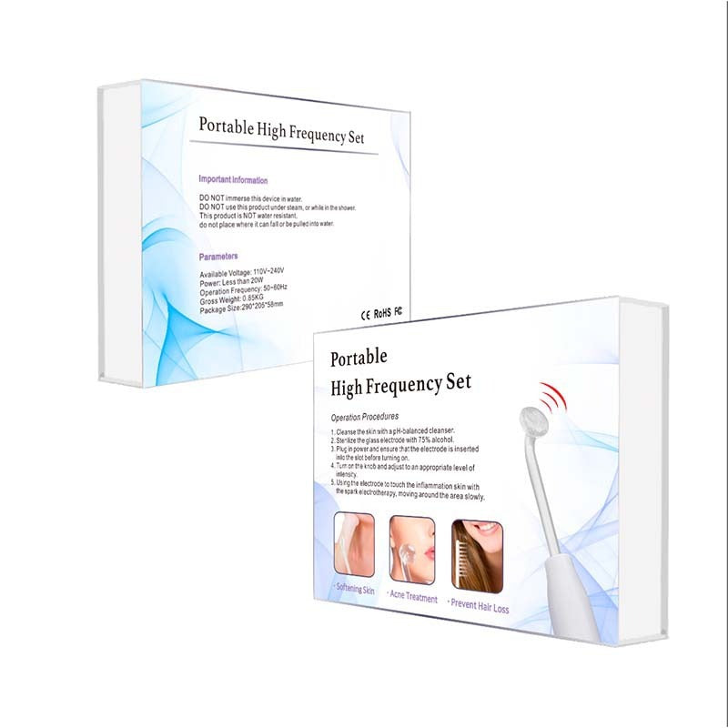 High-Frequency Facial Wand — Red Light Electrotherapy Set