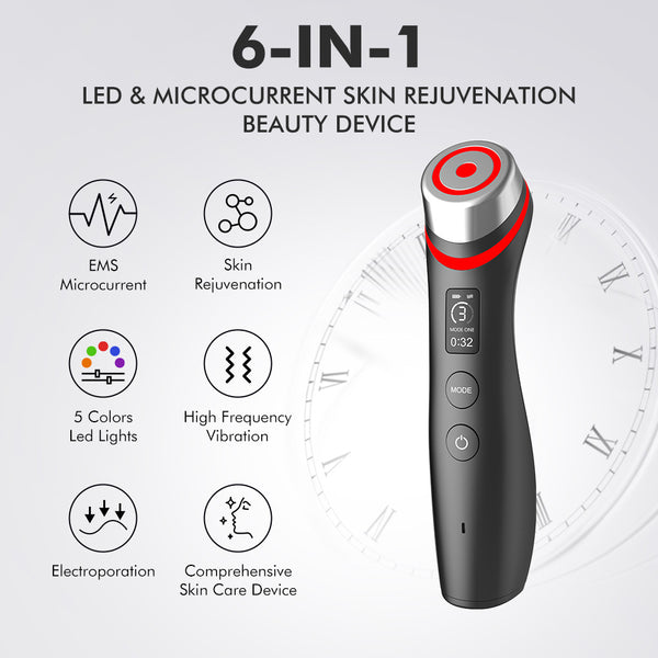 Microcurrent Vibration Beauty Device (P-02) — Red & Blue Light