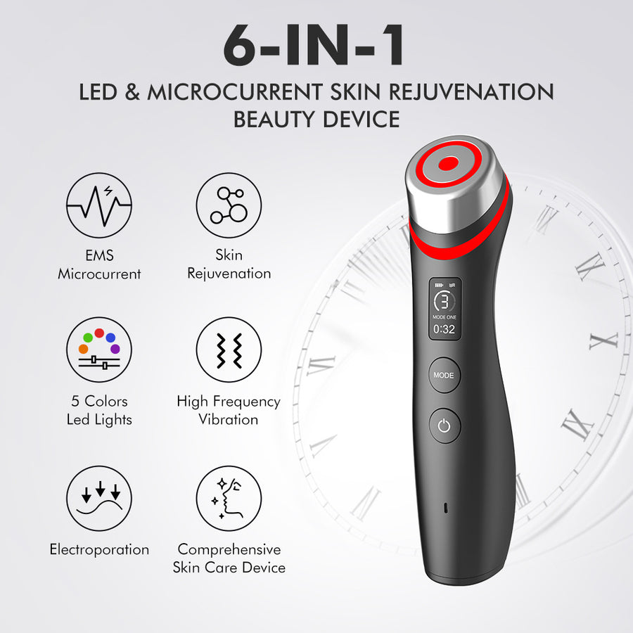 Microcurrent Vibration Beauty Device (P-02) — Red & Blue Light