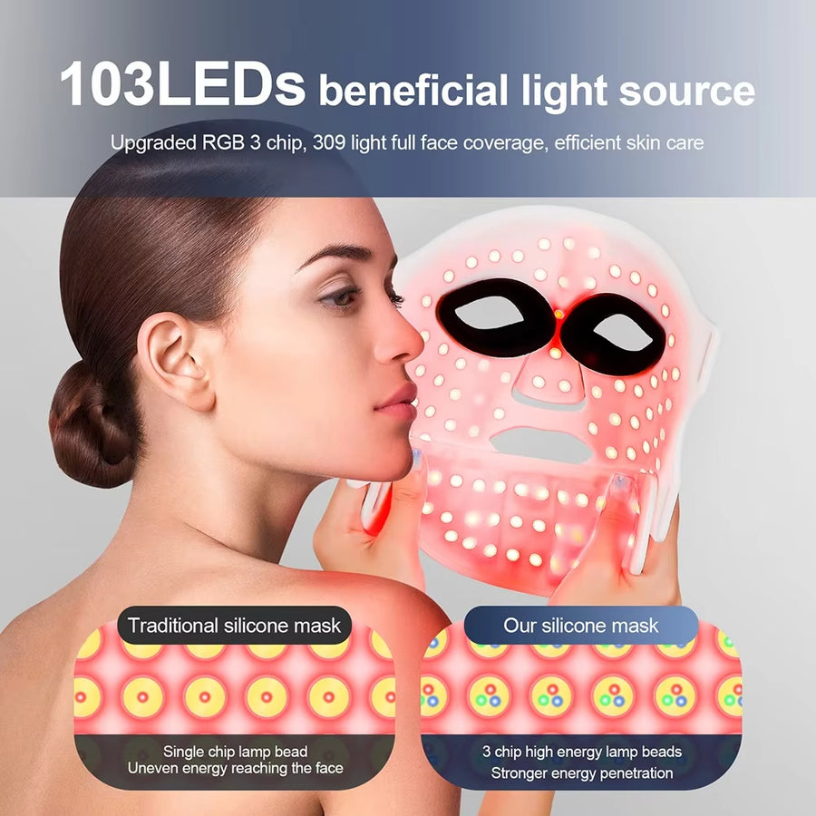 7-Color Silicone LED Face Mask — Food-Grade with Neck Coverage