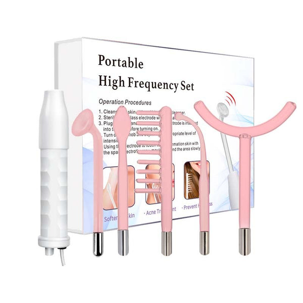 High-Frequency Facial Wand — Red Light Electrotherapy Set