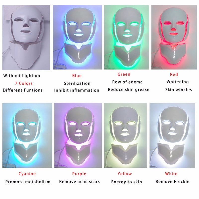 LED Light Therapy Mask | 7-Color Photon Face & Neck Mask