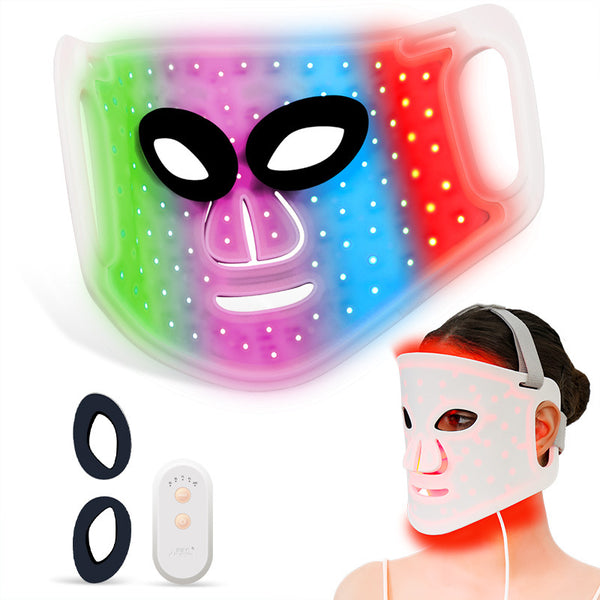 LED Phototherapy Face Mask — 98 Beads, Red/Blue/Green/Purple