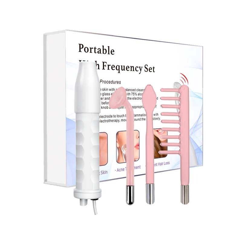 High-Frequency Facial Wand — Red Light Electrotherapy Set