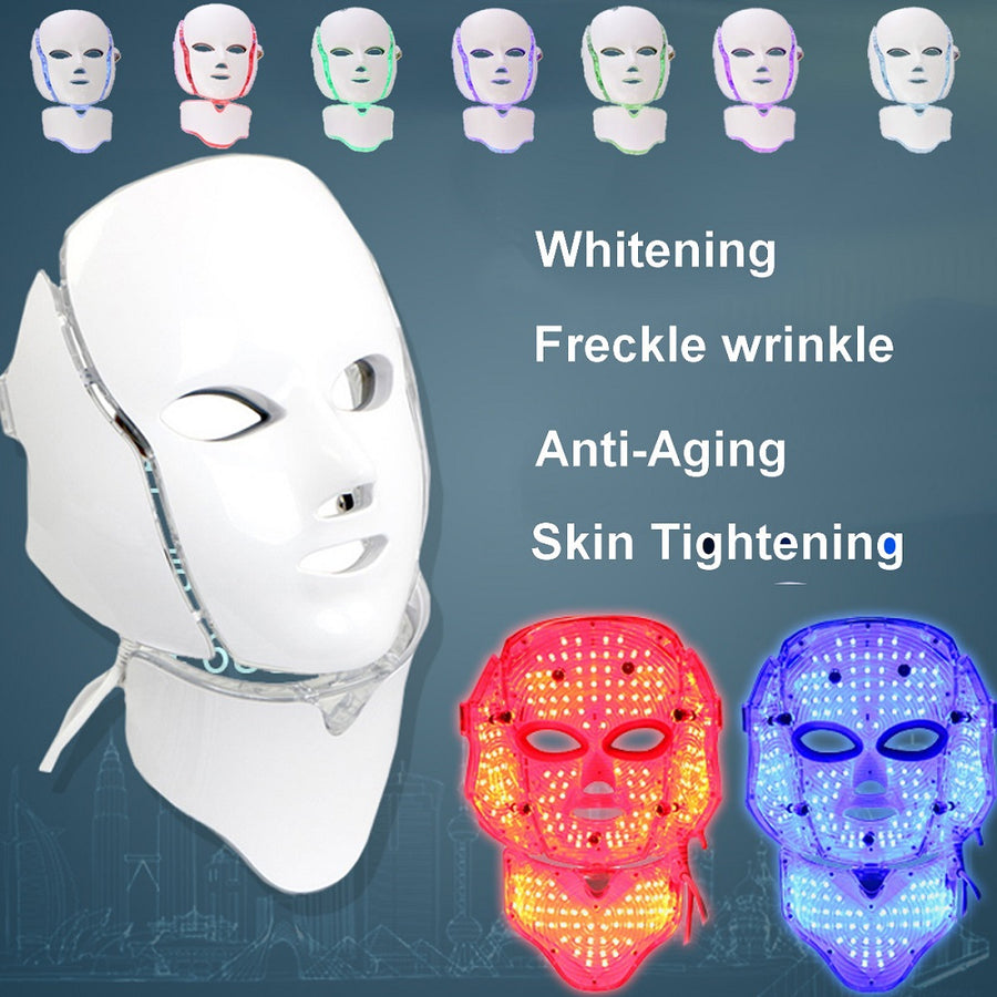 7-Color Photon LED Face & Neck Mask (Model FAL-07C)
