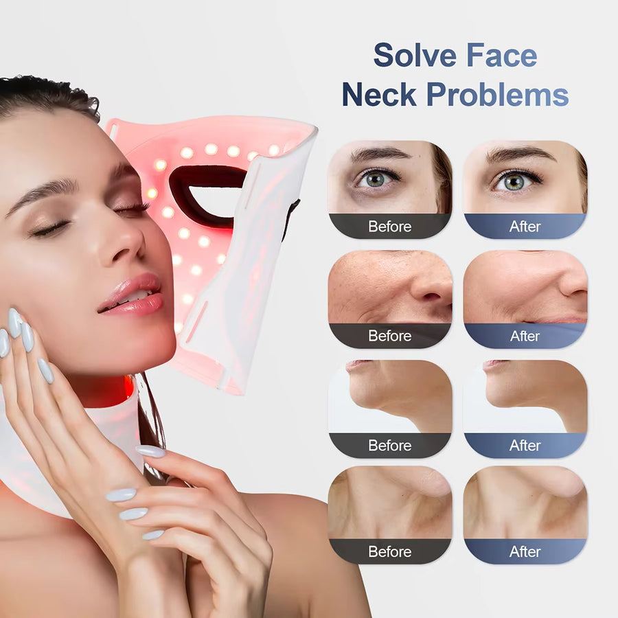 7-Color Silicone LED Face Mask — Food-Grade with Neck Coverage