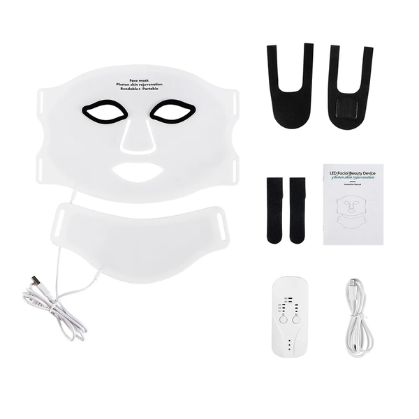 7-Color Silicone LED Face Mask — Food-Grade with Neck Coverage