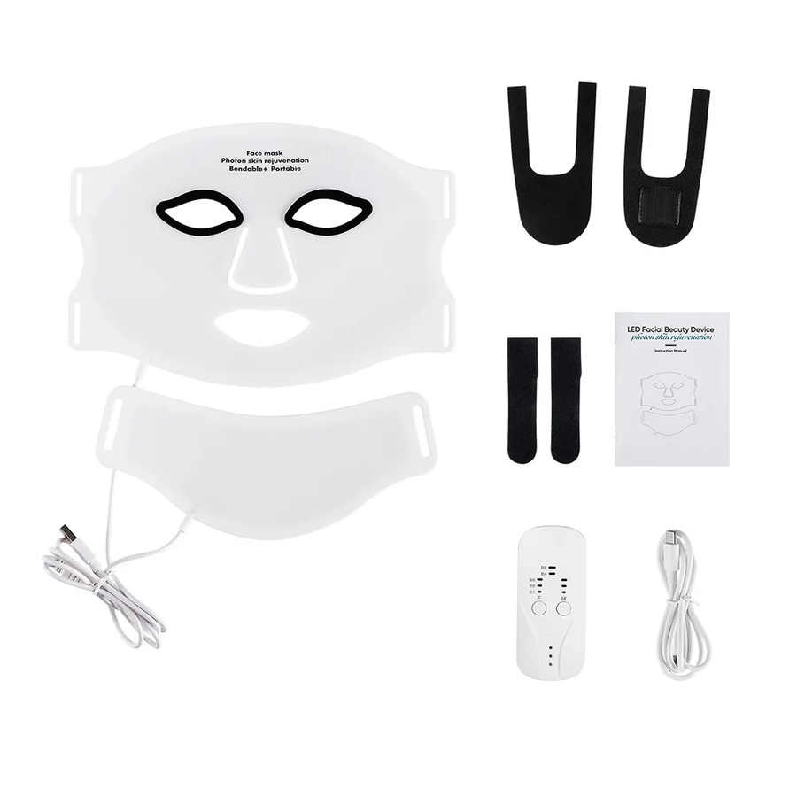 7-Color Silicone LED Face Mask — Food-Grade with Neck Coverage