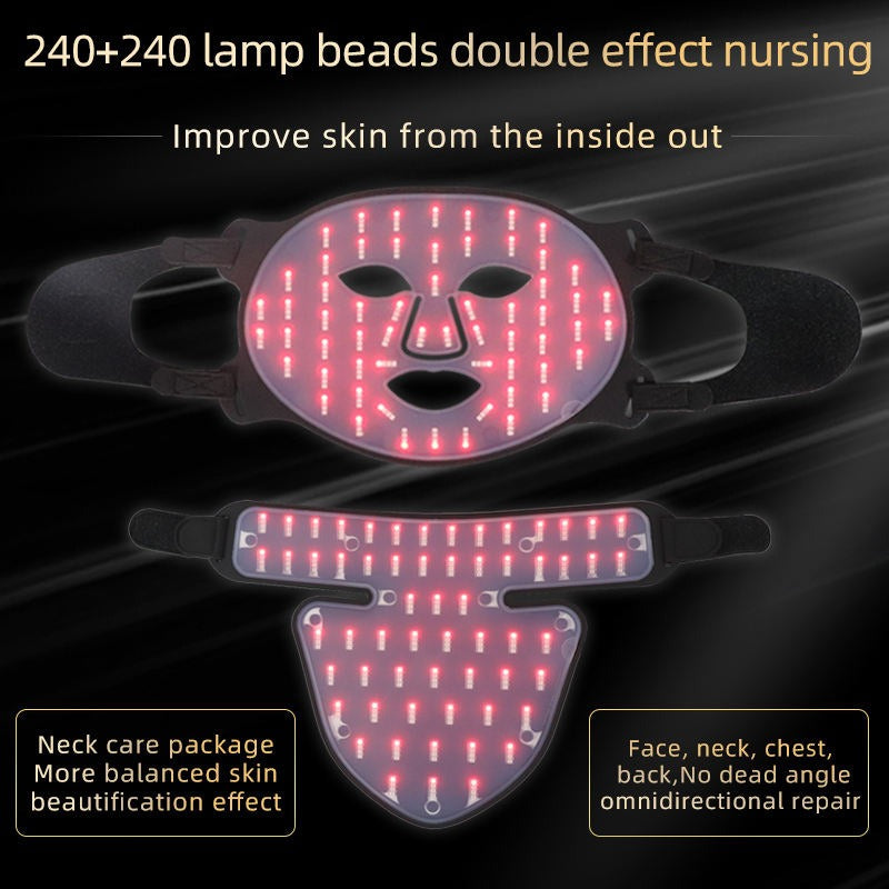 Silicone LED Face & Neck Mask — Red and Blue Light