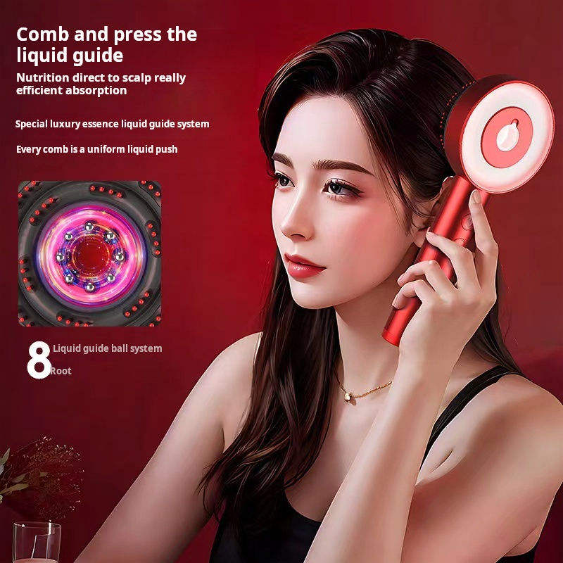 Heated Scalp Massage Brush — Red Light with Serum Applicator