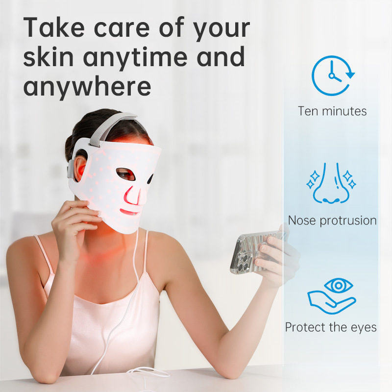 LED Phototherapy Face Mask — 98 Beads, Red/Blue/Green/Purple