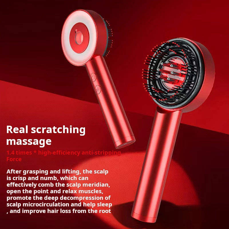 Heated Scalp Massage Brush — Red Light with Serum Applicator