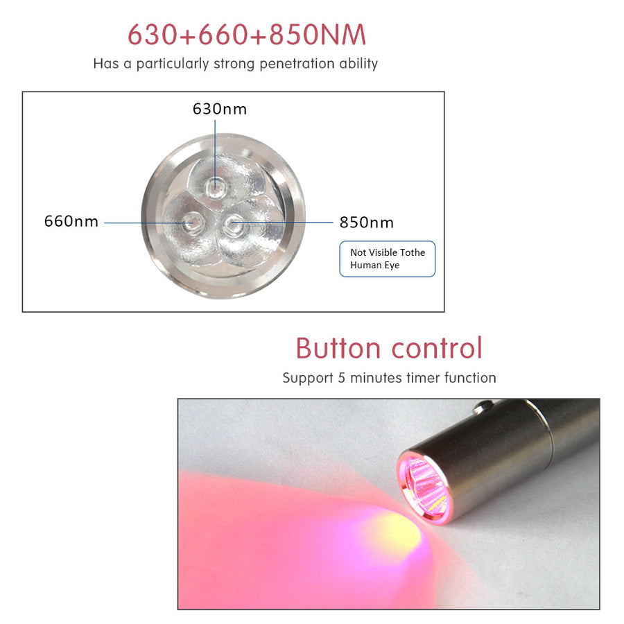 RL09A-Lite Red Light Therapy Flashlight — 630/660/850nm