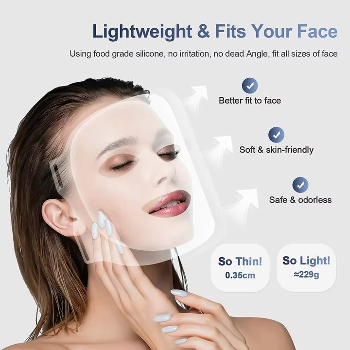 7-Color Silicone LED Face Mask — Food-Grade with Neck Coverage