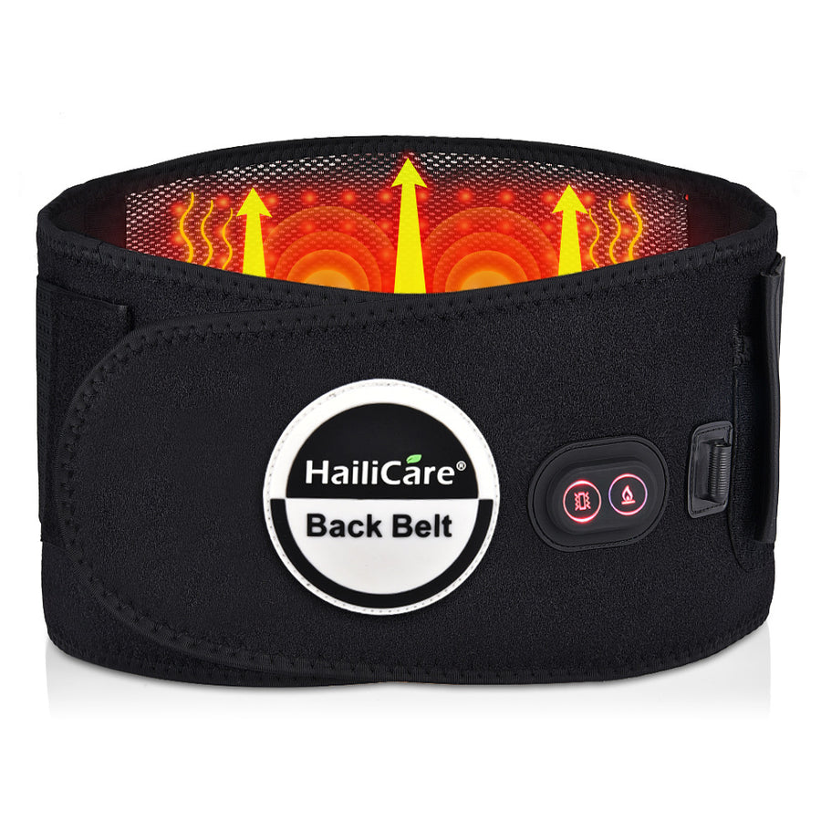 Red Light Heating Massage Belt — Waist Support with Massage Ball