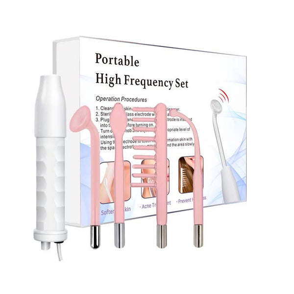 High-Frequency Facial Wand — Red Light Electrotherapy Set