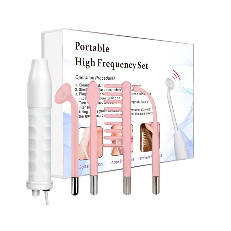 High-Frequency Facial Wand — Red Light Electrotherapy Set