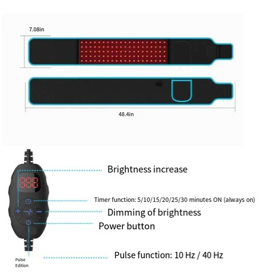 Infrared Heating Waist Belt — 686 LED Beads, 5-Gear Control