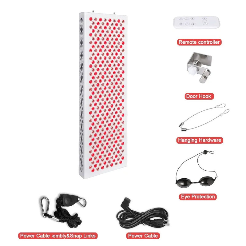 Red Light Therapy Panel | 1500W 300 LEDs LCD Timer No-Flicker
