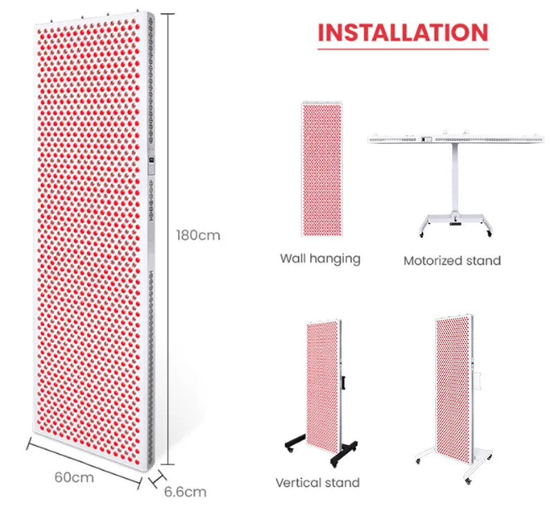 Red Light Therapy Panel | 6000W 1200 LEDs LCD Timer No-Flicker