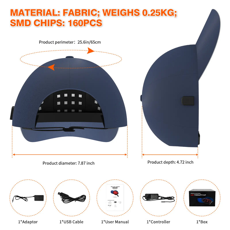 Red Light Hair Growth Cap | 180 LEDs 650 850 940nm