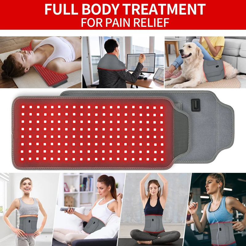 Red Light Therapy Belt | 160 LEDs 660nm+850nm+850nm Cordless Wrap