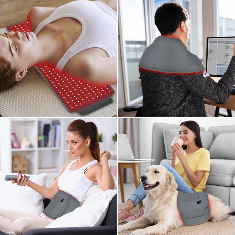 Red Light Therapy Belt | 350 LEDs 650nm+850nm+850nm Cordless Wrap