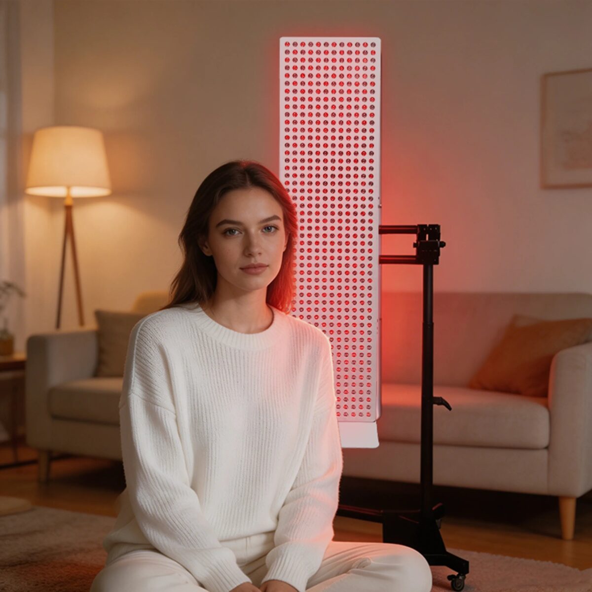 Electric Panel Stand | Height Adjustable Red Light Therapy