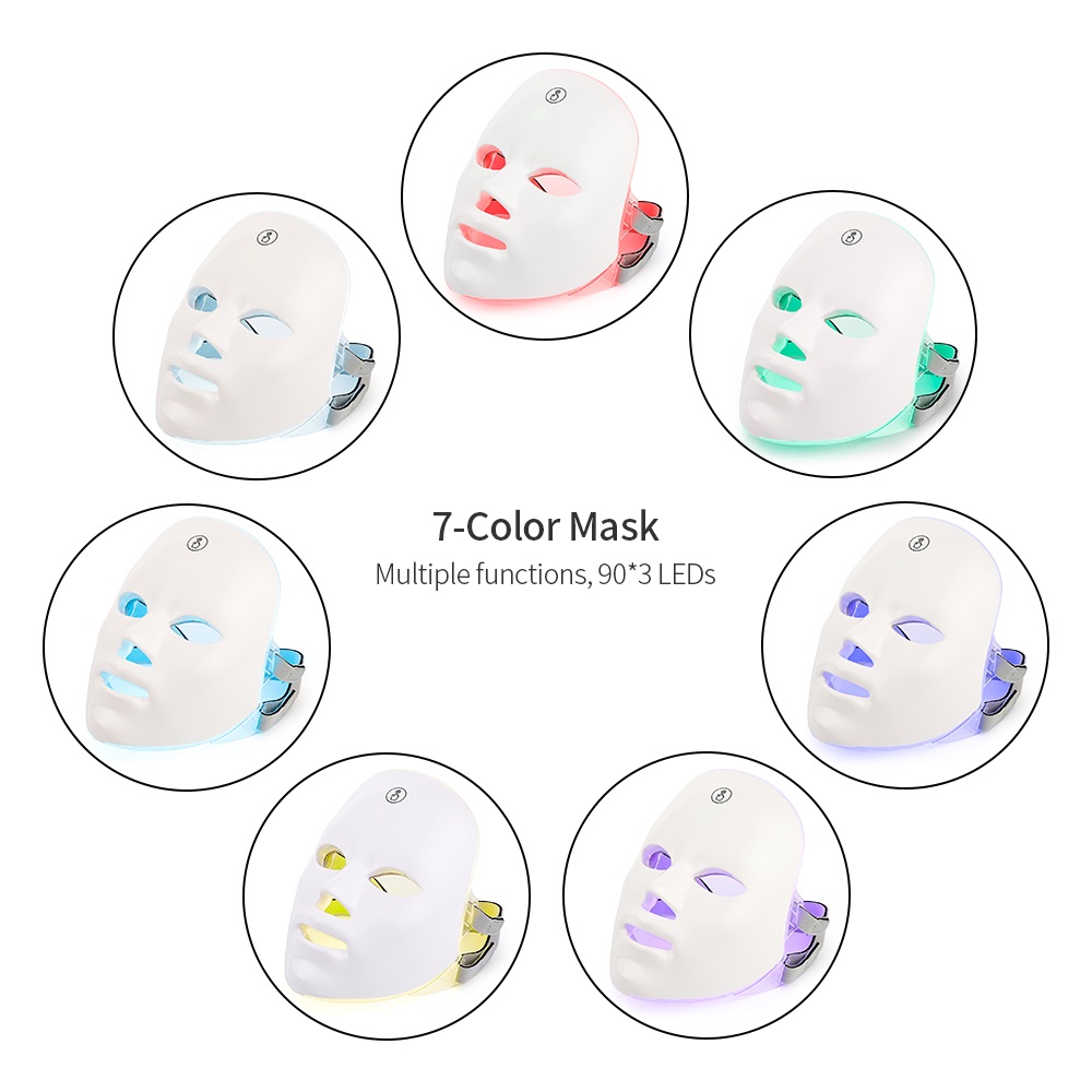 LED Face Mask | 7-Color Cordless Rechargeable Light Therapy Mask