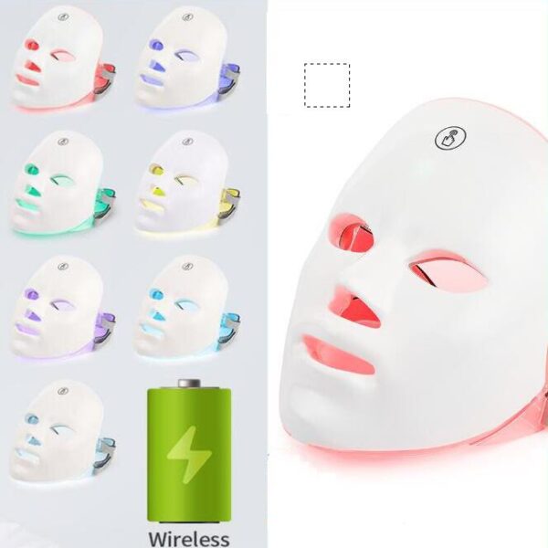 LED Face Mask | 7-Color Cordless Rechargeable Light Therapy Mask
