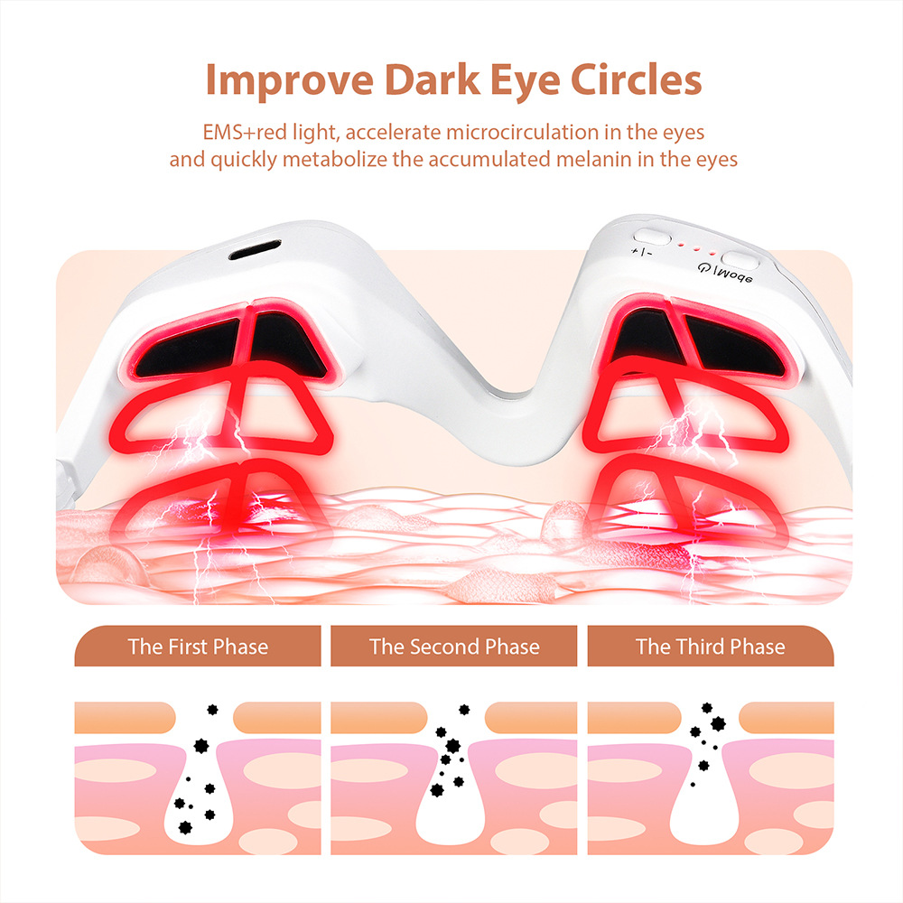 Red Light Eye Massager | Microcurrent EMS for Dark Circles