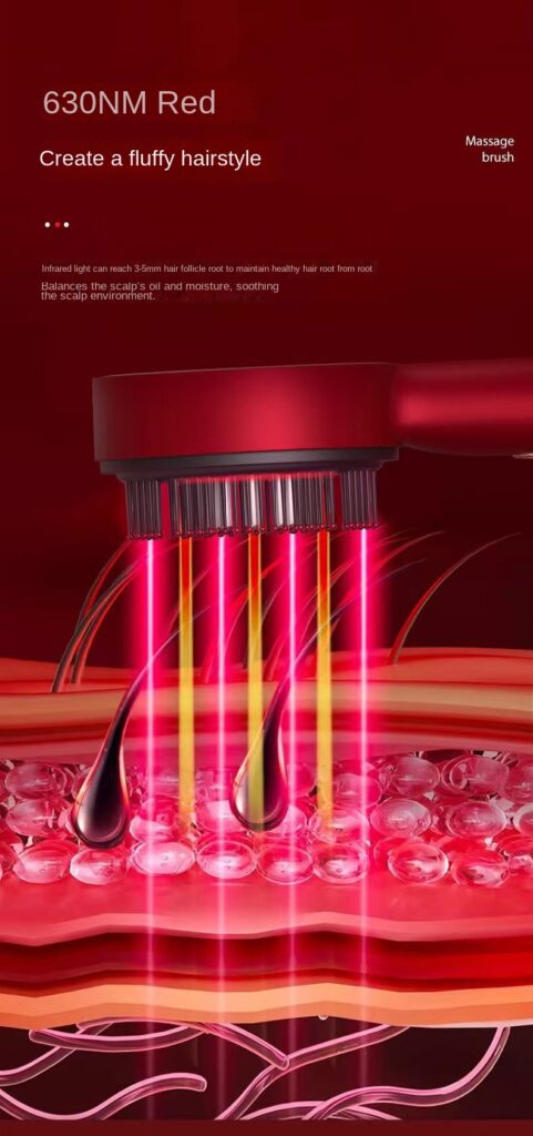 Red Light Scalp Comb | Electric 3-Speed Vibration Massager