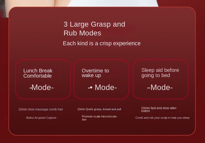 Red Light Scalp Comb | Electric 3-Speed Vibration Massager