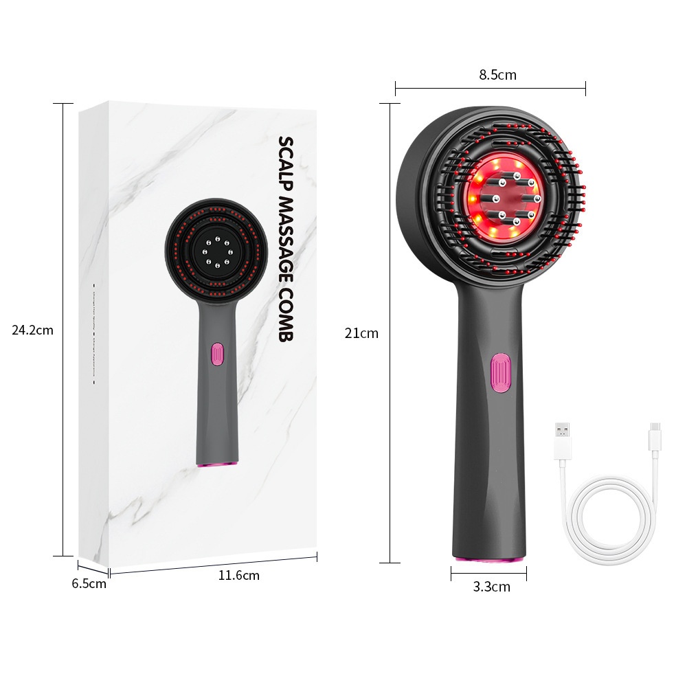 Red Light Scalp Comb | Electric 3-Speed Vibration Massager